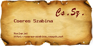 Cseres Szabina névjegykártya